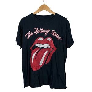 The Rolling Stones Y2K Baby Doll Graphic Tee Long Black Short Sleeve - XL